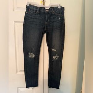 Hudson Jeans Blue Skinny Distressed Denim